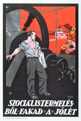 Dobrobyt jest produktem produkcji socjalistycznej, plakat węgierskiej rewolucji komunistycznej, 1919